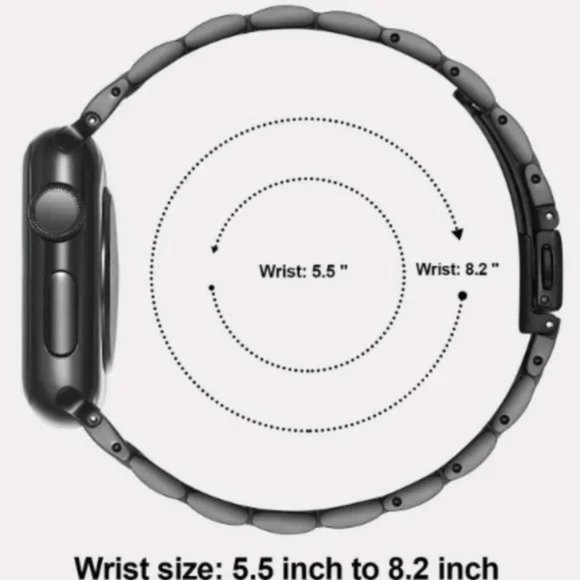 NEW Slim Strap Chain Stainless Band For Apple Watch - RoseGold - Picture 6 of 6